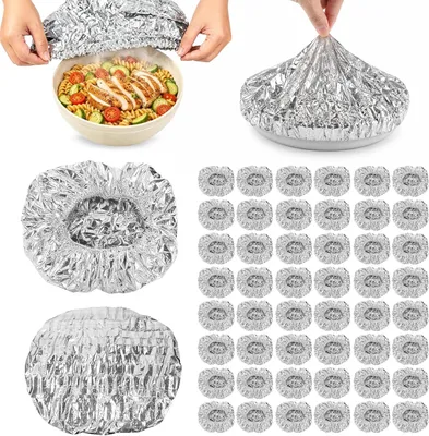 Produktbild von 100 Stück Alufolie Isolierhaube Wiederverwendbar Frischhalten