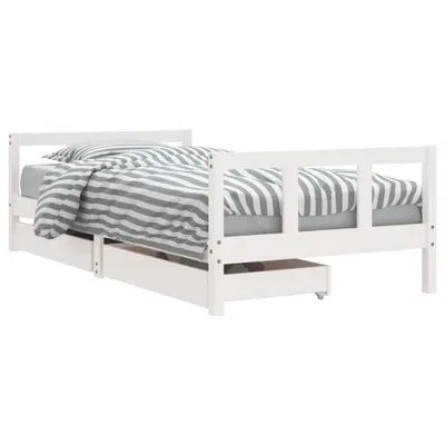 Immagine prodotto di vidaXL Letto per bambini con cassetti bianco 90x190 cm in legno di pino massiccio