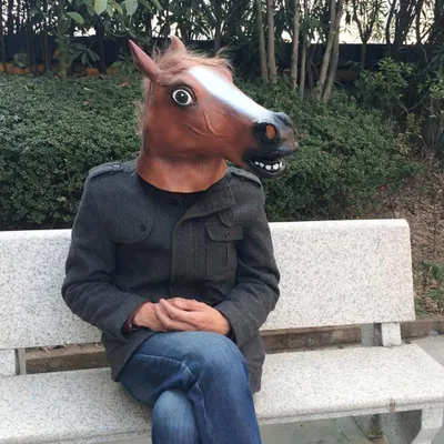 Obrázek produktu pro Maska hlavy koně Novinka Cosplay Masquerade Halloween Zábavná latexová maska hlavy zvířete