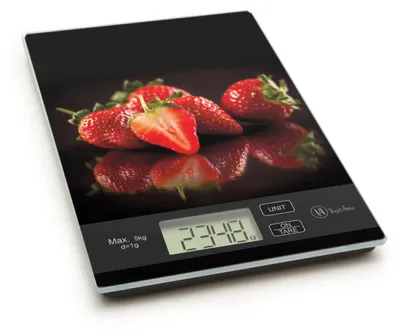Produktbild von Küchenwaage – schwarz, Erdbeermotiv