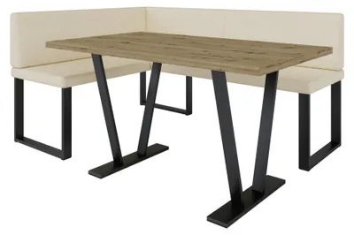 Produktbild von Ecke AKIKO Olga mit Tisch - 168x128 Rechts-SOFT33-Kunstleder|Eckbankgruppe für Ihrem Esszimmer|Küche|modern|Sitzecke|Essecke