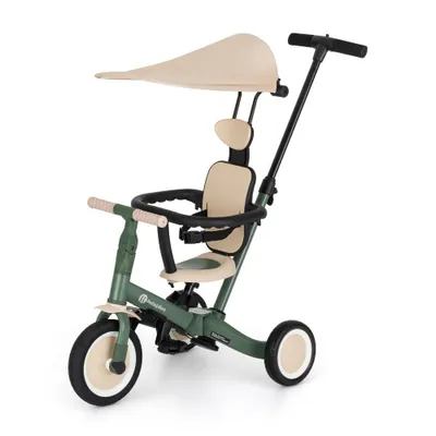 Produktbild von PETITE&MARS Multifunktionales 5-in-1-Dreirad Turbo PLUS * Fahrrad * Dreirad * Laufrad * Rutschauto * Lauflernfahrzeug mit Baldachin (Misty Green)