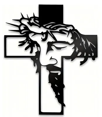 Metall-Wandkreuz Jesus 28x22 cm schwarz