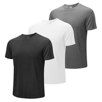 Obrázek produktu pro 3ks SPORTS Assorted krátký rukáv ležérní topy Multipack pánská trička černá+bílá+šedá XXL