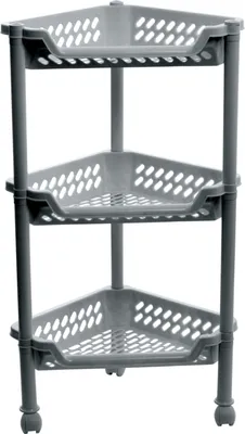 Produktbild von plast team Aufbewahrungs-Trolley mit 3 Körben silber
