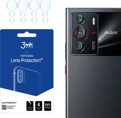 Produktbild von 3mk Hybridglas Lens Protection für ZTE Nubia Z40 Pro Kamera Objektiv Kameralinse 0,16mm 6H (4 Stück)