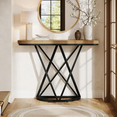 Obrázek produktu pro Konferenční stolek 105 cm, industriální design, s kovovou konstrukcí, vhodný do obývacího pokoje a chodby