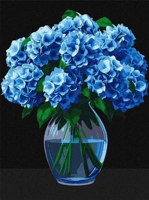 Image de Peinture par numéros - Bouquet d'hortensias 30 x 40 cm - Ideyka
