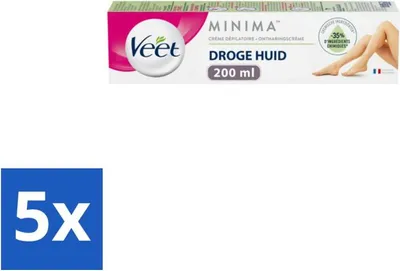 Produktbild von Veet Minima Enthaarungscreme – Trockene Haut – 200 ml - Vorteilspack - 5 Stücke