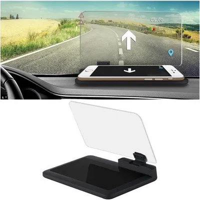 Image de Écran de navigation GPS pour véhicules - Support universel pour smartphone - Sécurité - Réflecteur d'image HD - Assistance automobile.