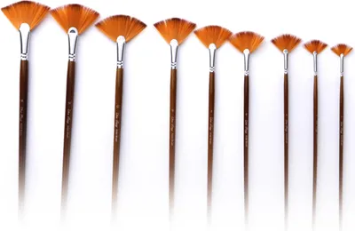 Zdjęcie produktu dla 9 PCS Zestaw pędzli wachlarzowych Pędzel z miękkiego nylonowego włosia do akwareli Olej akrylowy Gwasz Malarstwo artystyczne Pędzle do rysowania Materiały eksploatacyjne