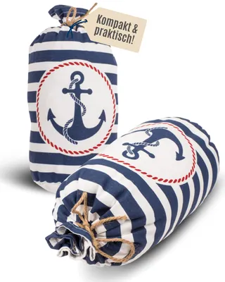 Produktbild von Out of the blue Stoff Türstopper Sack Blau Modern Maritime - Maße 12x27 cm & ca. 1,5 kg Gewicht - Türstopper Boden gegen Wind & Zuschlagen - Perfekt f