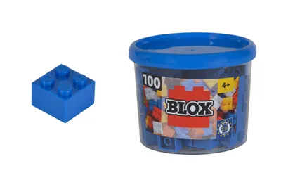 Image de 100 briques bleues Blox de 4 dans une boîte