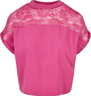 Produktbild von Urban Classics Ladies - Short Oversized Lace Top pink - S