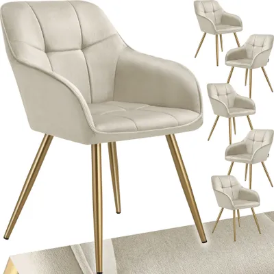 Produktbild von tectake® Esszimmerstuhl Marilyn gepolstert, in Samtoptik, gesteppt 58 x 62 x 82 cm