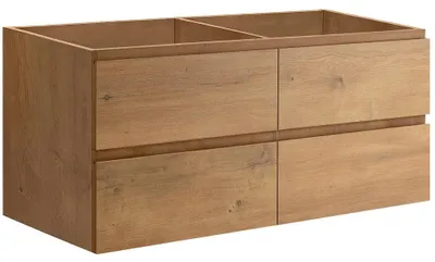 Image de VitrocéramiqueO - Meuble-lavabo Carole - chêne miel - 119 x 48 x 45 cm