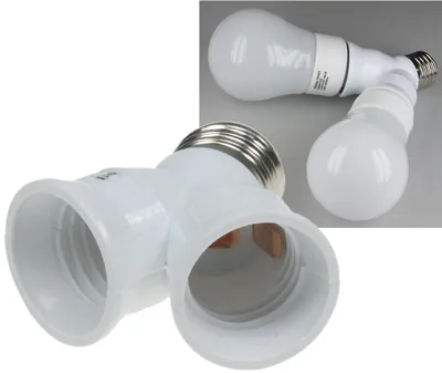 Immagine prodotto di ChiliTec Presa E27 Duo, adattatore a Y, plastica per 2x prese a vite E27