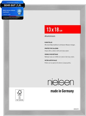 Produktbild von nielsen Aluminium Bilderrahmen Atlanta, 13 x 18 cm, Struktur Silber Matt