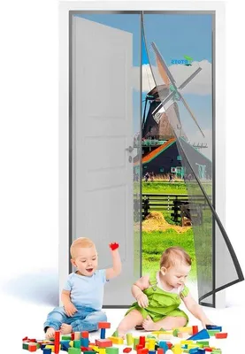 Immagine prodotto di Zanzariera automatica - Protezione dagli insetti - Magnetica - Chiusura automatica - 95 x 200 cm - Grigio