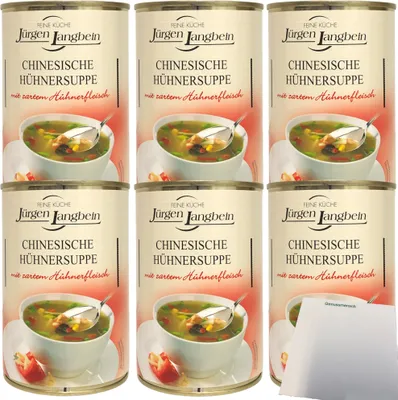 Produktbild von Jürgen Langbein Chinesische Hühnersuppe 6er Pack (6x400ml Dose) + usy Block