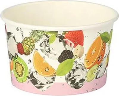 Produktbild von 500 Papstar Eisbecher, Pappe rund 150 ml Ø 8,7 cm, 5,2 cm Früchte 88691