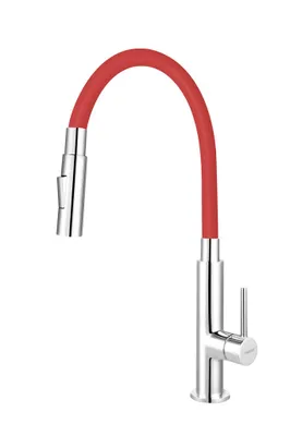Obrázek produktu pro Dřezová baterie Ferro s flexibilním červeným ramenem 70730,0CV