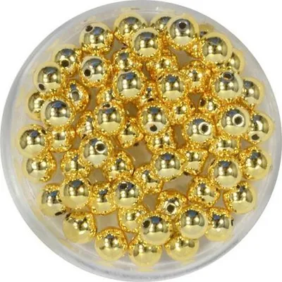 Produktbild von Metallic-Perlen goldfb, 5 mm Lochgröße 1 mm