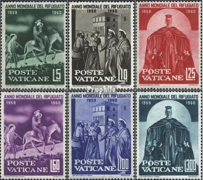 Produktbild von Briefmarken Vatikanstadt 1960 Mi 338-343 (kompl.Ausgabe) gestempelt Weltflüchtlingsjahr