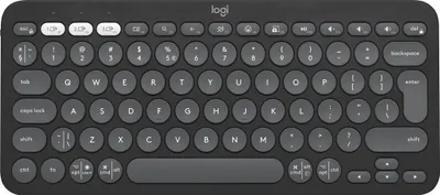 Obrázek produktu pro Logitech Pebble Keys 2 K380s, Mini, Bezdrátový, Bluetooth, Nůžkový spínač, QWERTY, Grafit