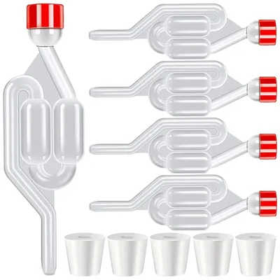 Image de Lot de 5 tubes de fermentation avec bouchon, pour vin et bière