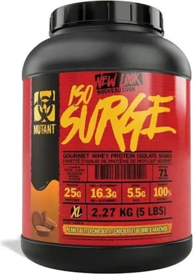 Image de Mutant Iso Surge 2270 g beurre de cacahuète-chocolat / Protéine de lactosérum / Délicieuse protéine de lactosérum contenant un isolat et un hydrolysat de haute qualité