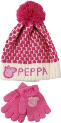 Produktbild von Peppa Wutz Pig 2er Set Kinder Wintermütze Mütze plus Handschuhe – 54