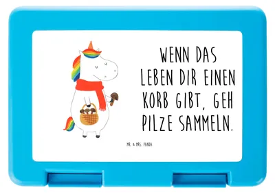 Produktbild von Mr. & Mrs. Panda Snackbox Einhorn Pilz - Weiß - Geschenk, Einhörner, Unicorn, Lunchbox, Motivation, Spruch, Pilze, Bento Box, Brotzeitbox, Vorratsdose, Bentobox
