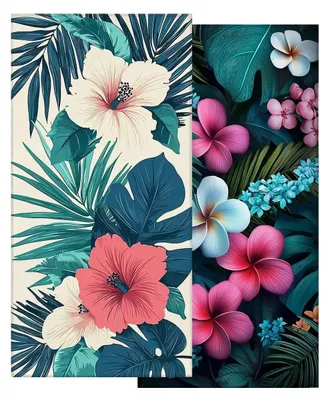 Image de Grande serviette de plage à séchage rapide, 100 x 220 cm (lot de 2)