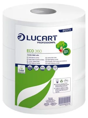 Obrázek produktu pro Lucart Professional Toaletní papír Maxi Jumbo Eco, 2vrstvý, 360 m, průměr 25,5 cm, 973 listů, balení po 6 rolích