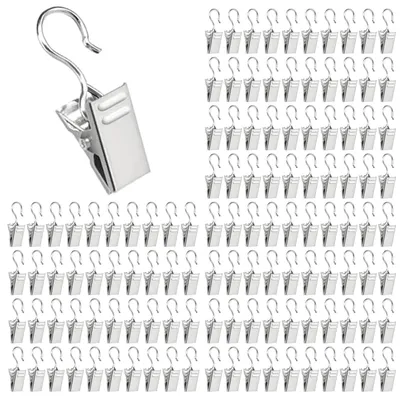 Produktbild von Omgoods - Vorhangklemmen aus Edelstahl, für verschiedene Anwendungen, Set mit 150 Stück