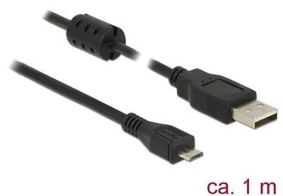 Image de Delock 84901 USB Kabel Delock A -> Micro-B St/St 1.00m schwarz