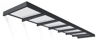 Produktbild von Palram - Canopia Metall Vordach Sophia Clear XL 6614 Anthrazit 660x140x17 cm