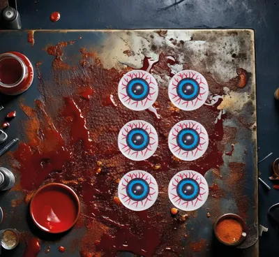 Produktbild von Halloween Set Gruselaugen Spinnen Dekoration Party Zubehör Schaurige Zieraugen Für Schaurige Stimmung Kreatives Dekoaccessoire Furchterregendes Ambiente, Farbe: Blau