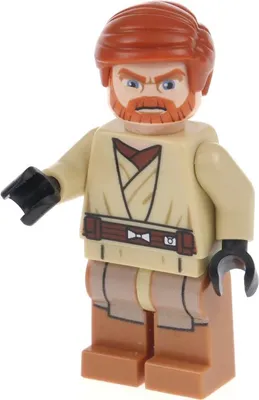 Produktbild von 1xLego Minifigur Star Wars Obi-Wan Kenobi Doppelgesicht Beine hell nougat sw0449