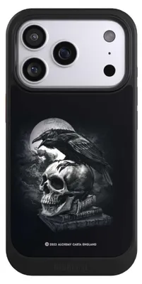 Produktbild von NIVOCASE Hülle für Apple iPhone 17 Pro Handyhülle NIVOcore Case Schwarz Rabe Schädel Totenköpfe