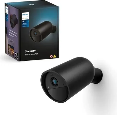 Obrázok produktu pre Bezpečná bezdrôtová kamera Philips Hue HD 1080P Vnútorné alebo vonkajšie ovládanie prostredníctvom aplikácie Čierna