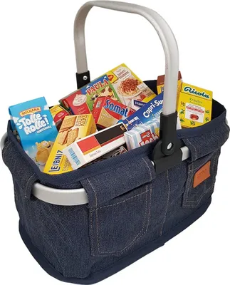 Immagine prodotto di Tanner der kleine Kaufmann Moderner Tragekorb Jeans, befüllt, für Kaufmannsladen
