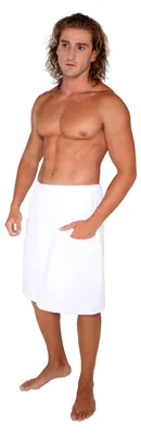 Immagine prodotto di Saunakilt da uomo, taglia S-M, 100% Cotonelogico, bianco, per la sauna