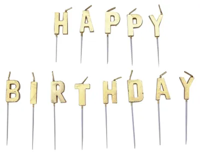 Image de Set de bougies d'anniversaire dorées