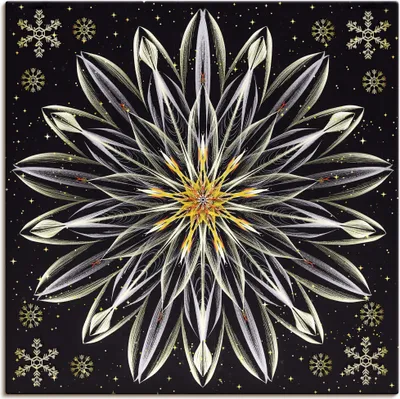 Produktbild von ARTland Leinwandbild Mandala - Eisblume Größe: 50x50 cm