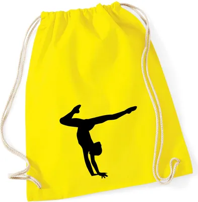 Produktbild von Huuraa Turnbeutel Turnen Gymnastik 12 Liter Yellow Baumwolle Rucksack Geschenkidee
