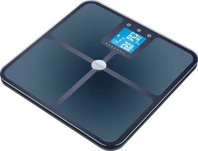 Immagine prodotto di BEURER Bilancia analizzatore di grassi b.180kg Vetro XL-LCD BMI Bluet. 8Memoria sw BF 950 NERO