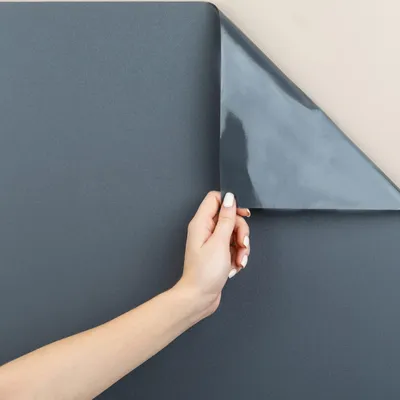 Image de MARAPON® Film adhésif pour meubles, couleur gris [90x200 cm]. Film pour meubles, unie, application facile