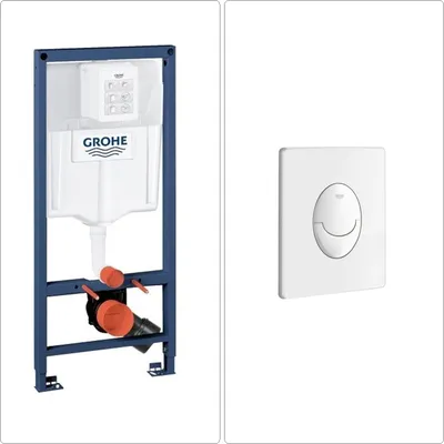Produktbild von GROHE RAPID-SL WC Vorwandelement mit GROHE SKATE AIR Betätigungsplatte, weiß